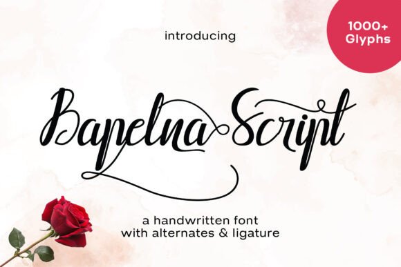 Bapelna Script: The Bold Handwritten Font with Over 1000 Glyphs