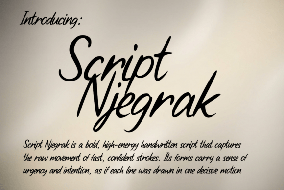 Script Njegrak: A Bold Handwritten Font with Dynamic Energy
